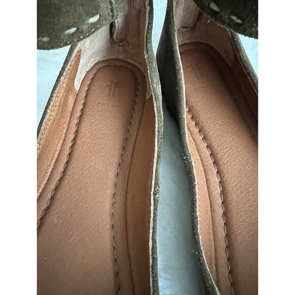 Frye Carson Womens Suede Leather Zip Back Ankle Strap Ballet Flats Size 7.5 - Picture 9 of 12